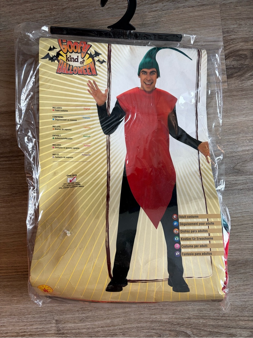 Red chile pepper costume for adults